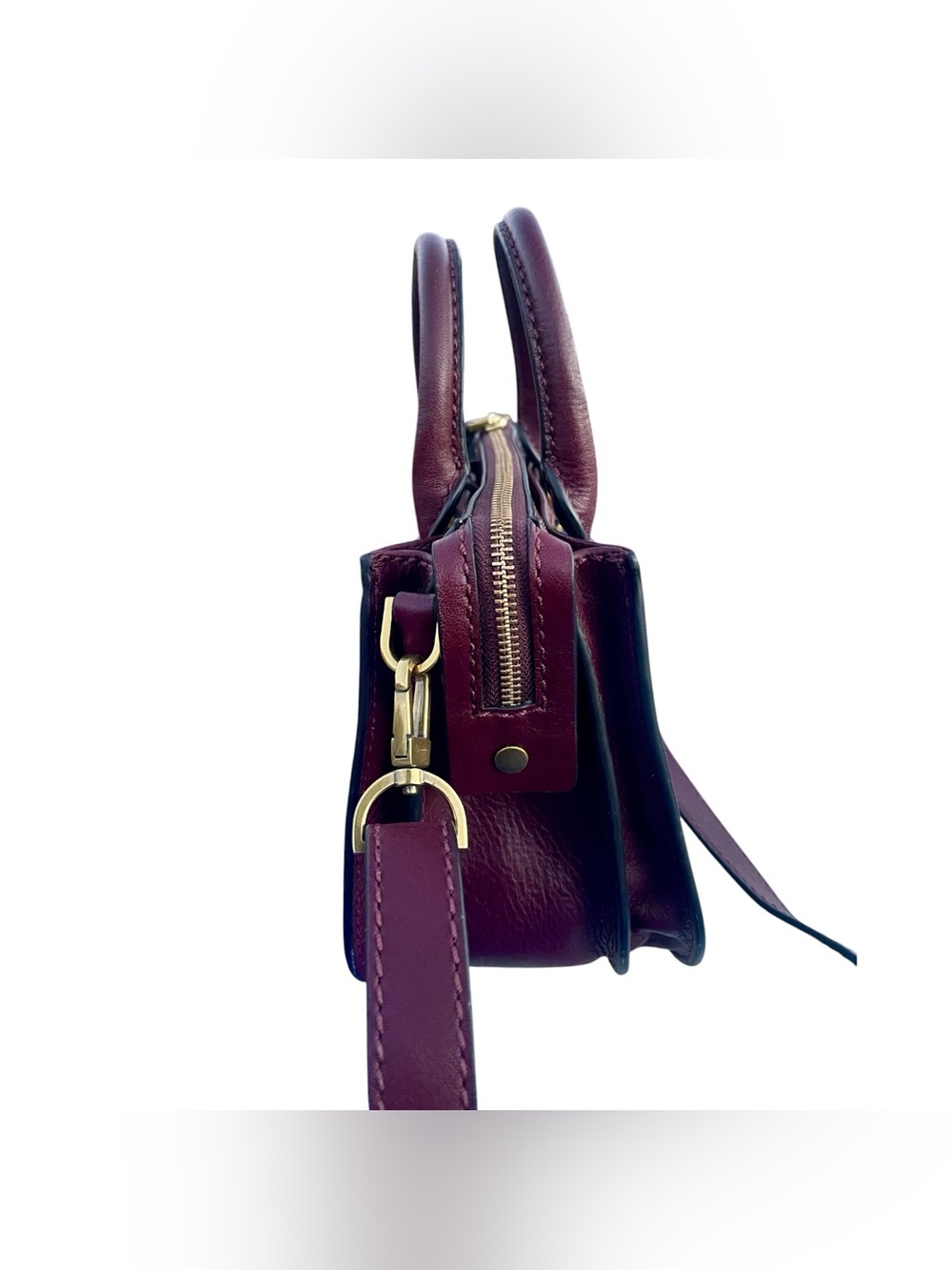 Fossil Small Crossbody Satchel in Deep Berry Purple - Picture 4 of 9